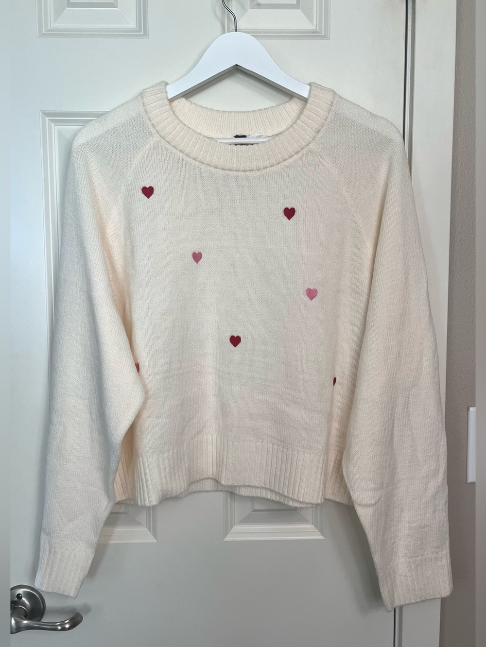 Divided H&M Embroidered Heart Sweater NWOT